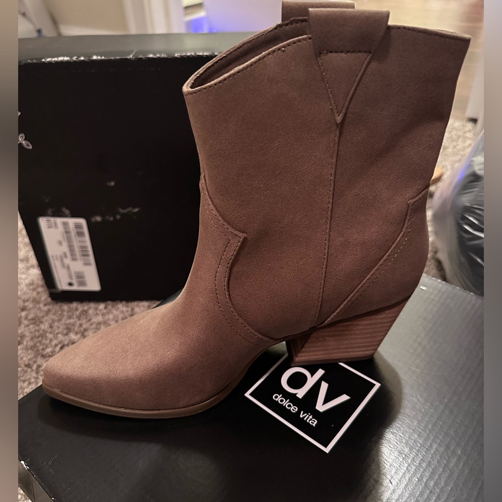 DV by Dolce Vita Brown Western Inspired Booties